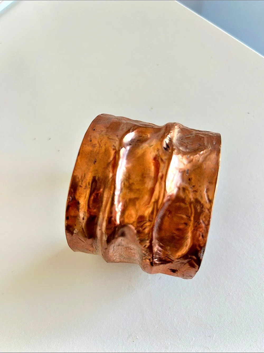 Sculptural Cooper Metal Cuff Bracelet Handmade